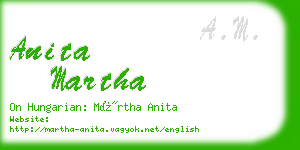 anita martha business card